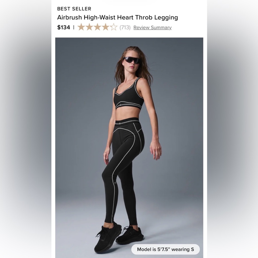 NWT Alo Airbrush High-Waist Heart Throb Legging